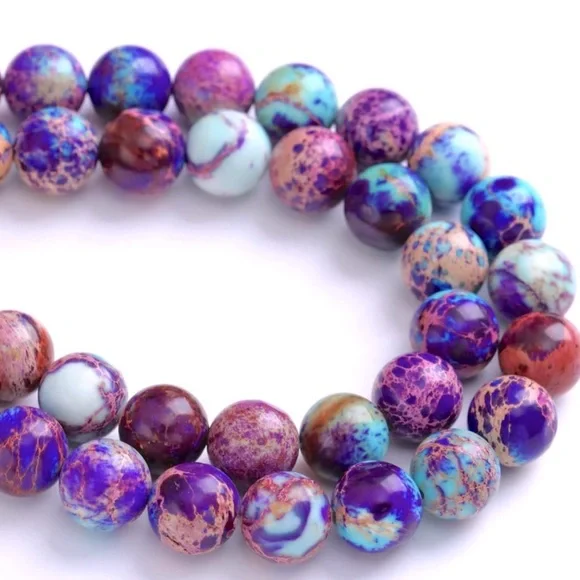 🆕New Galaxy Sea Sediment Jasper 8mm Healing Gemstone Bracelet - Picture 1 of 3